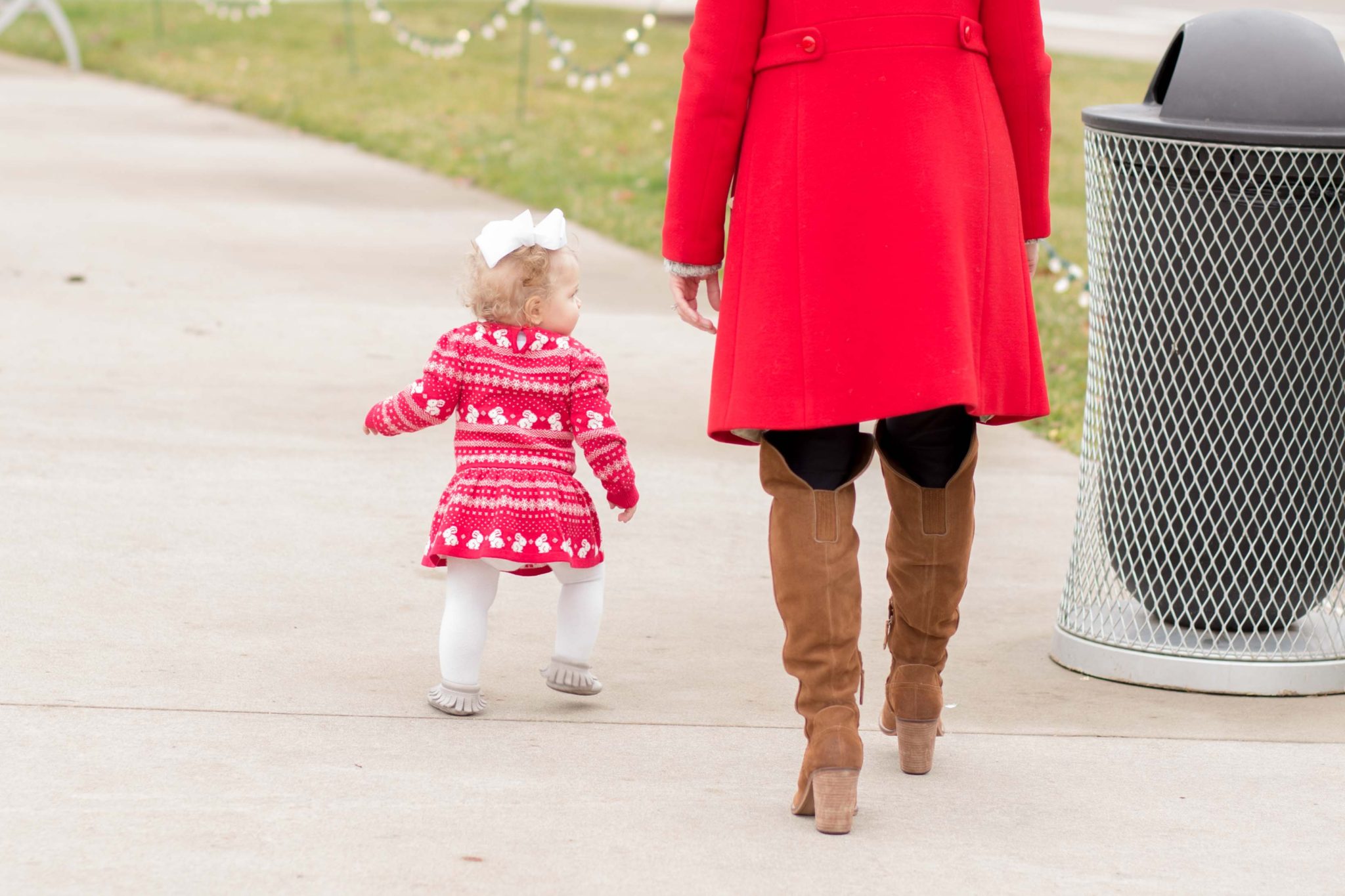 christmas photography | toddler style | winter style | over the knee boots | santa | allweareblog.com