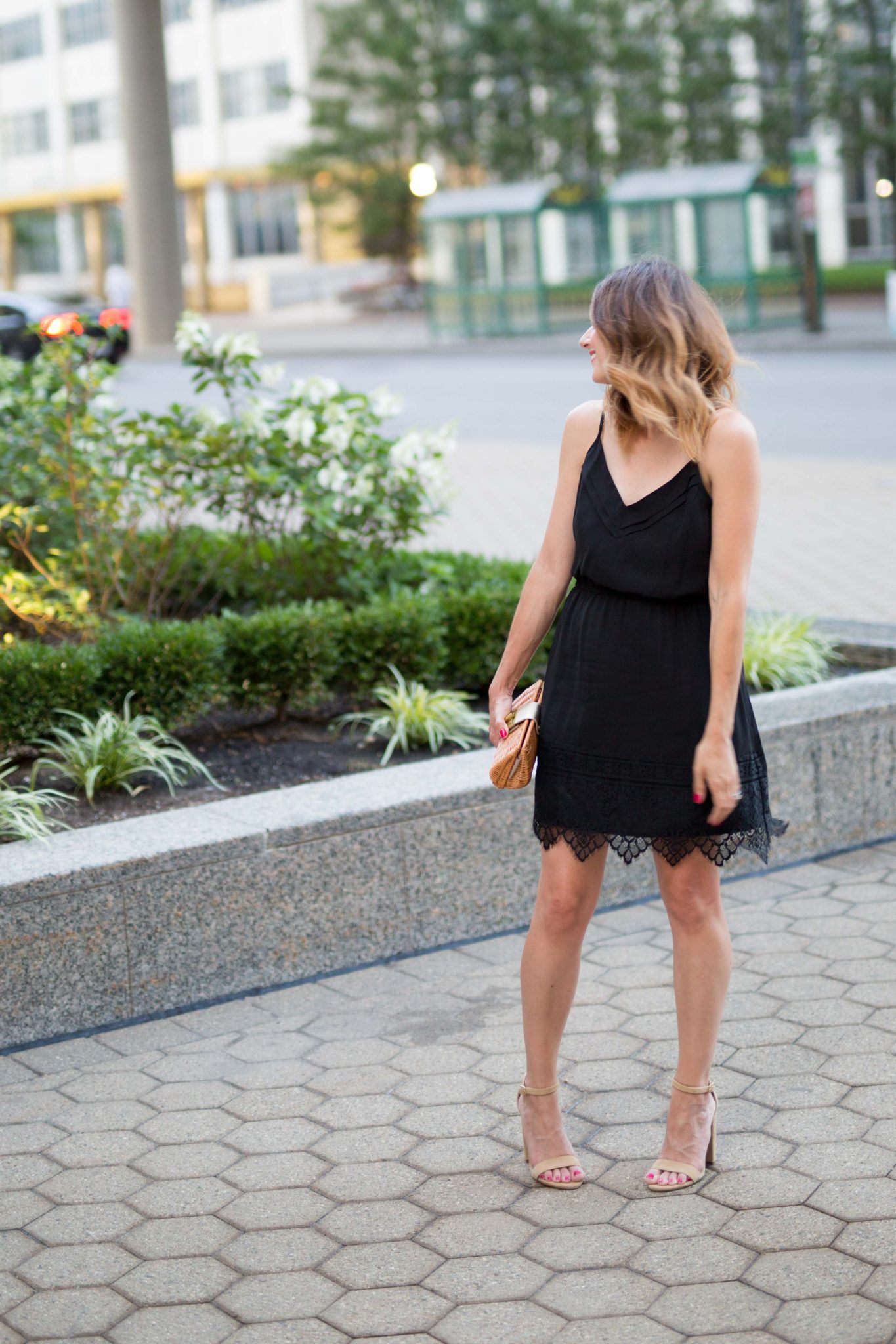 the perfect little black dress {lbd} on allweareblog.com | featuring steve madden carrson sandal and cupcakes and cashmere renee lace dress