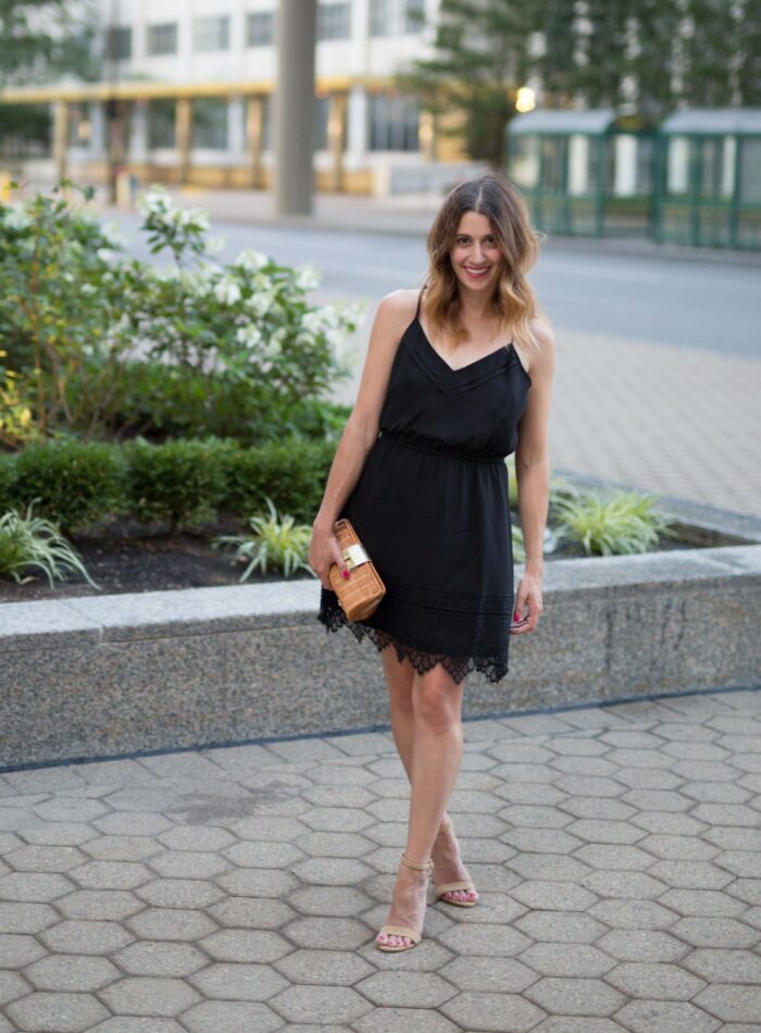 the perfect little black dress {lbd} on allweareblog.com | featuring steve madden carrson sandal and cupcakes and cashmere renee lace dress