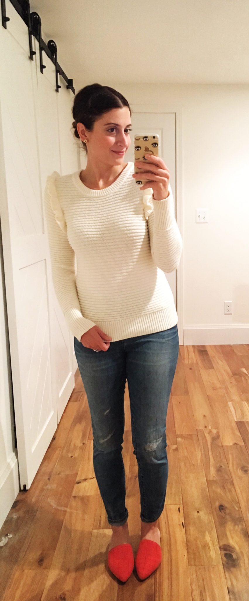 thursday: banana republic sweater {old, similar here and here}, madewell jeans, starch slides