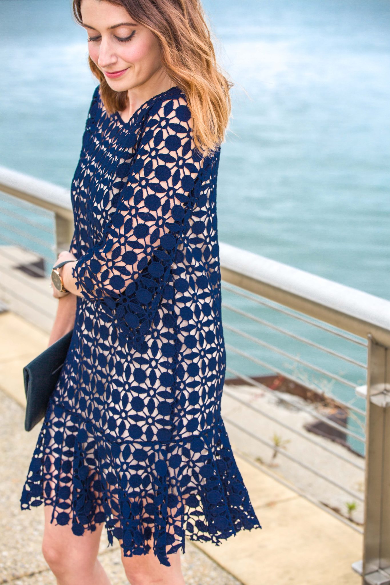 Infinite Allure Crochet Dress in Navy from Chicwish on allweareblog.com | what to wear to a holiday party
