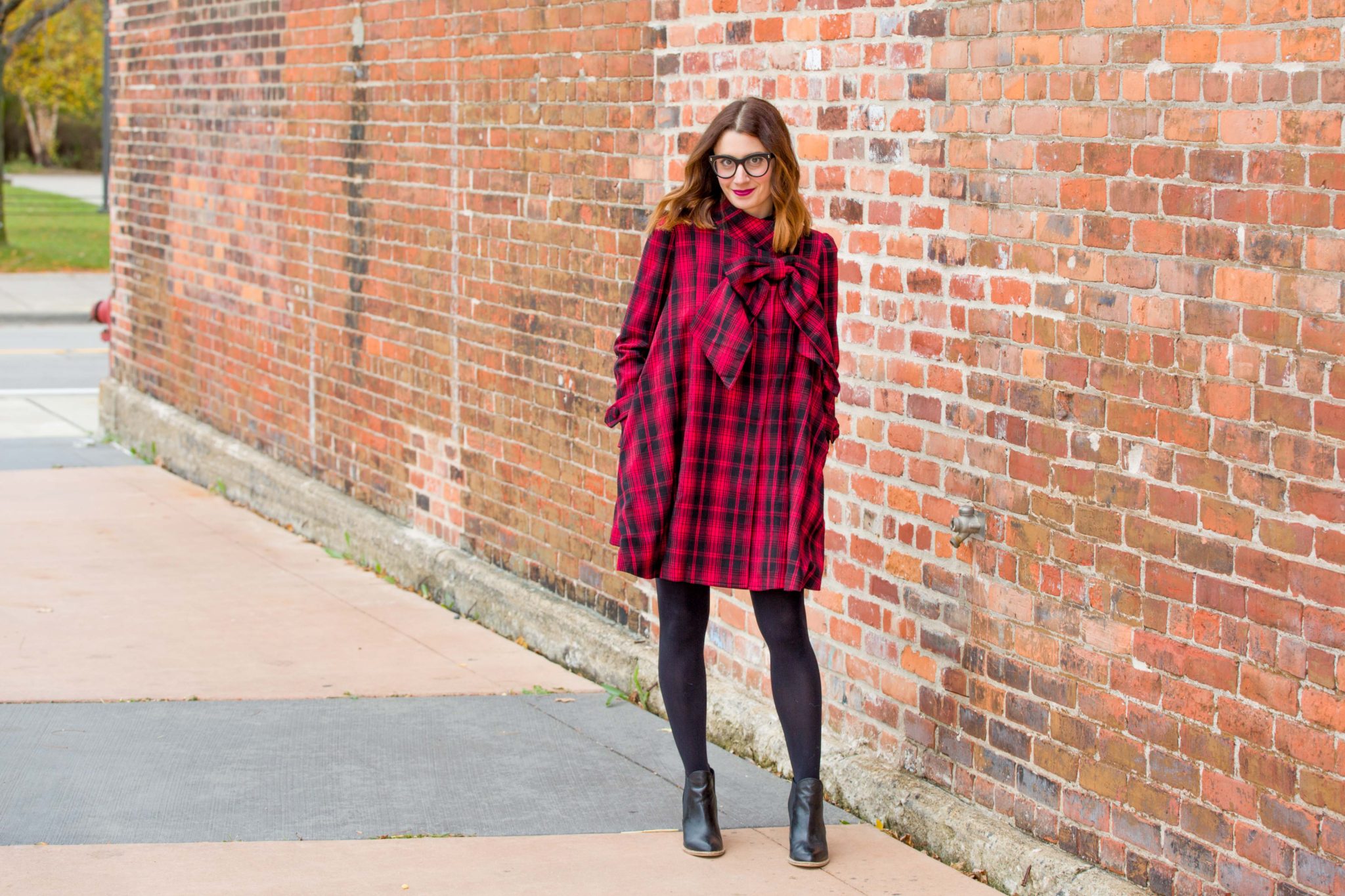 Red Tartan Dolly Dress with Big Bow from Chicwish on allweareblog.com | the perfect red dress for the holiday's | the only christmas dress you need | what to wear to holiday events