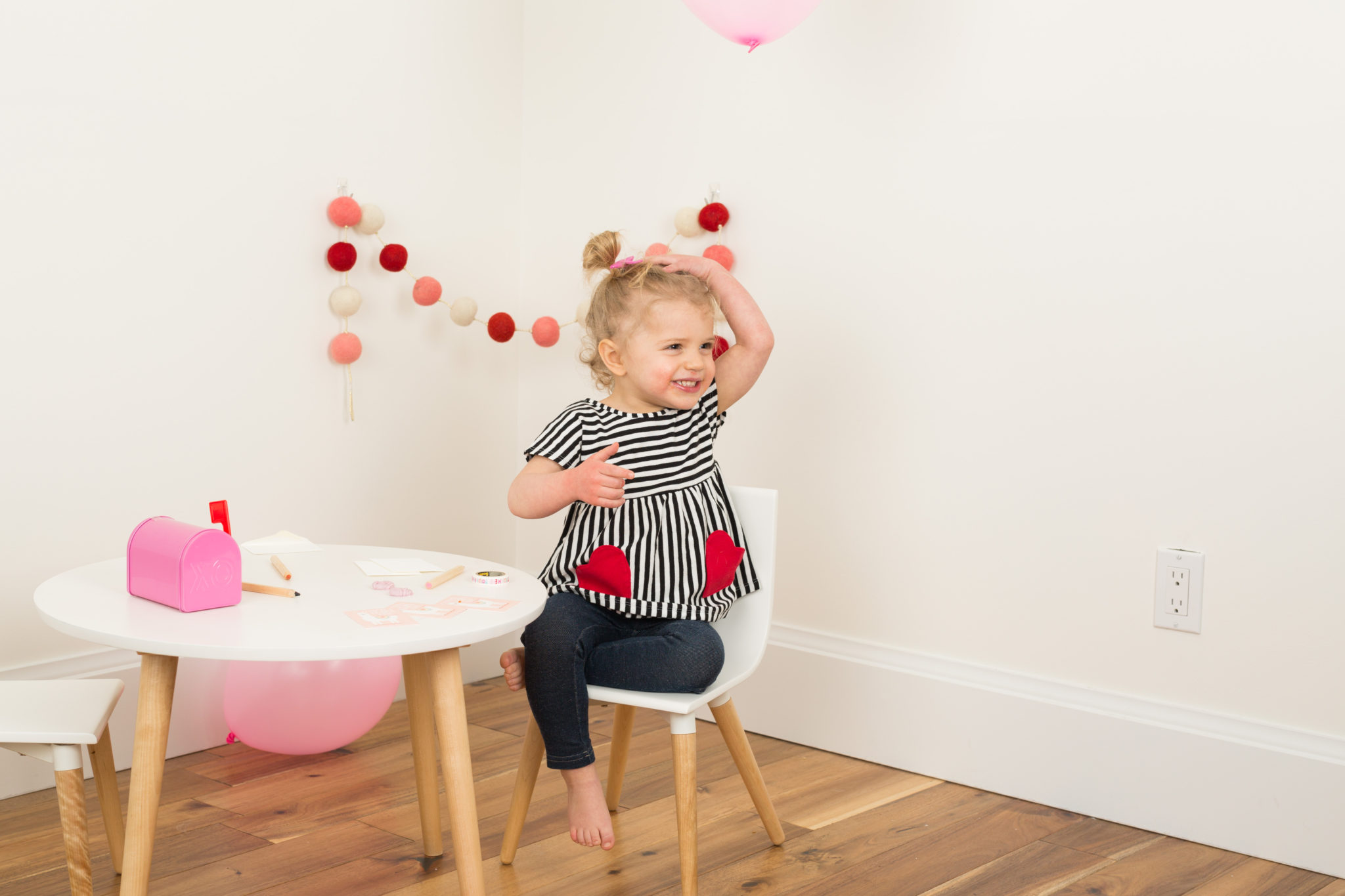 minted classroom valentine's on allweareblog.com | valentine's decor | toddler girl valentine's day outfit