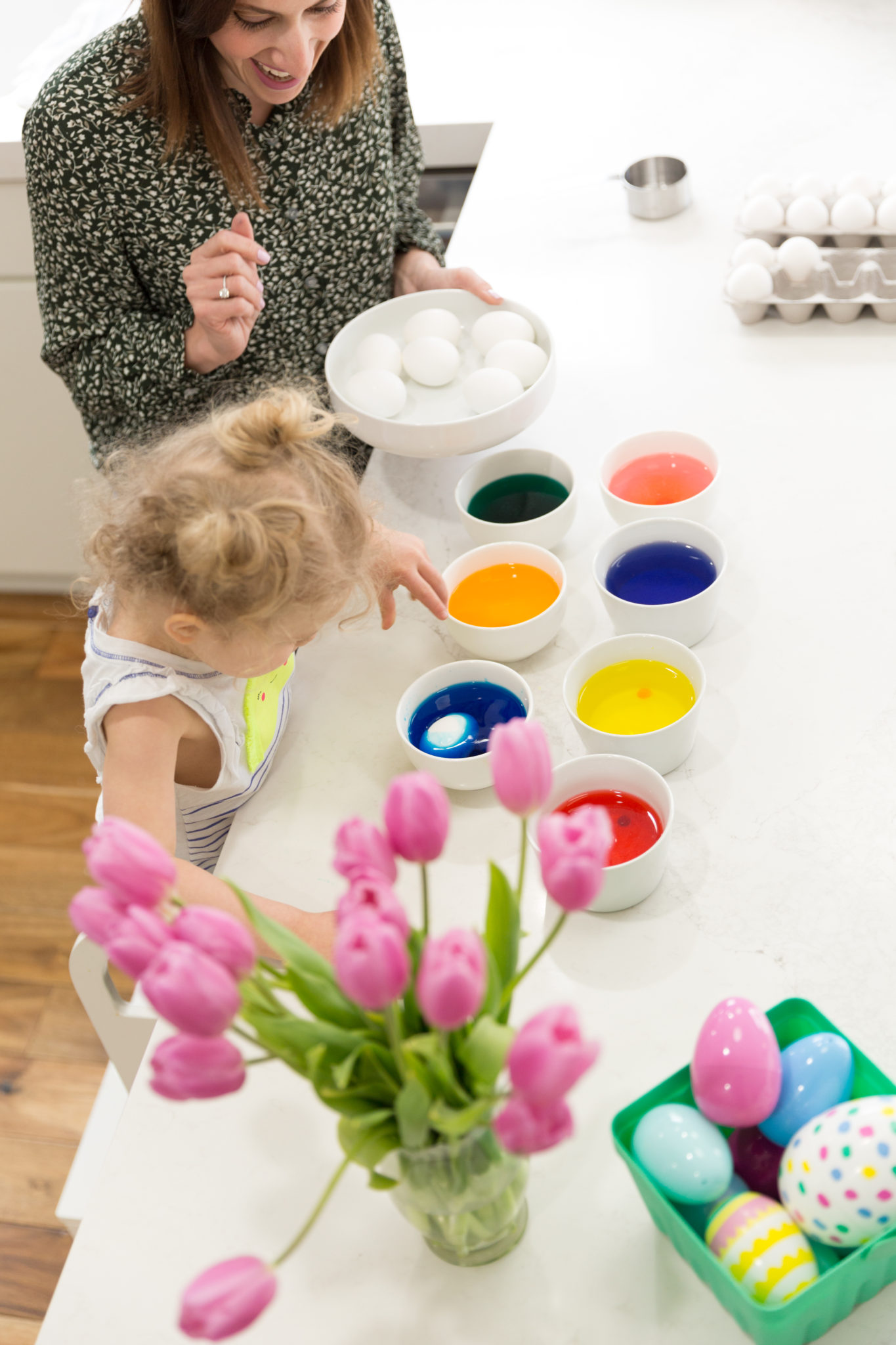 coloring easter eggs with a toddler | easter egg decorating | easter egg dying | fun easter activites for kids on allweareblog.com