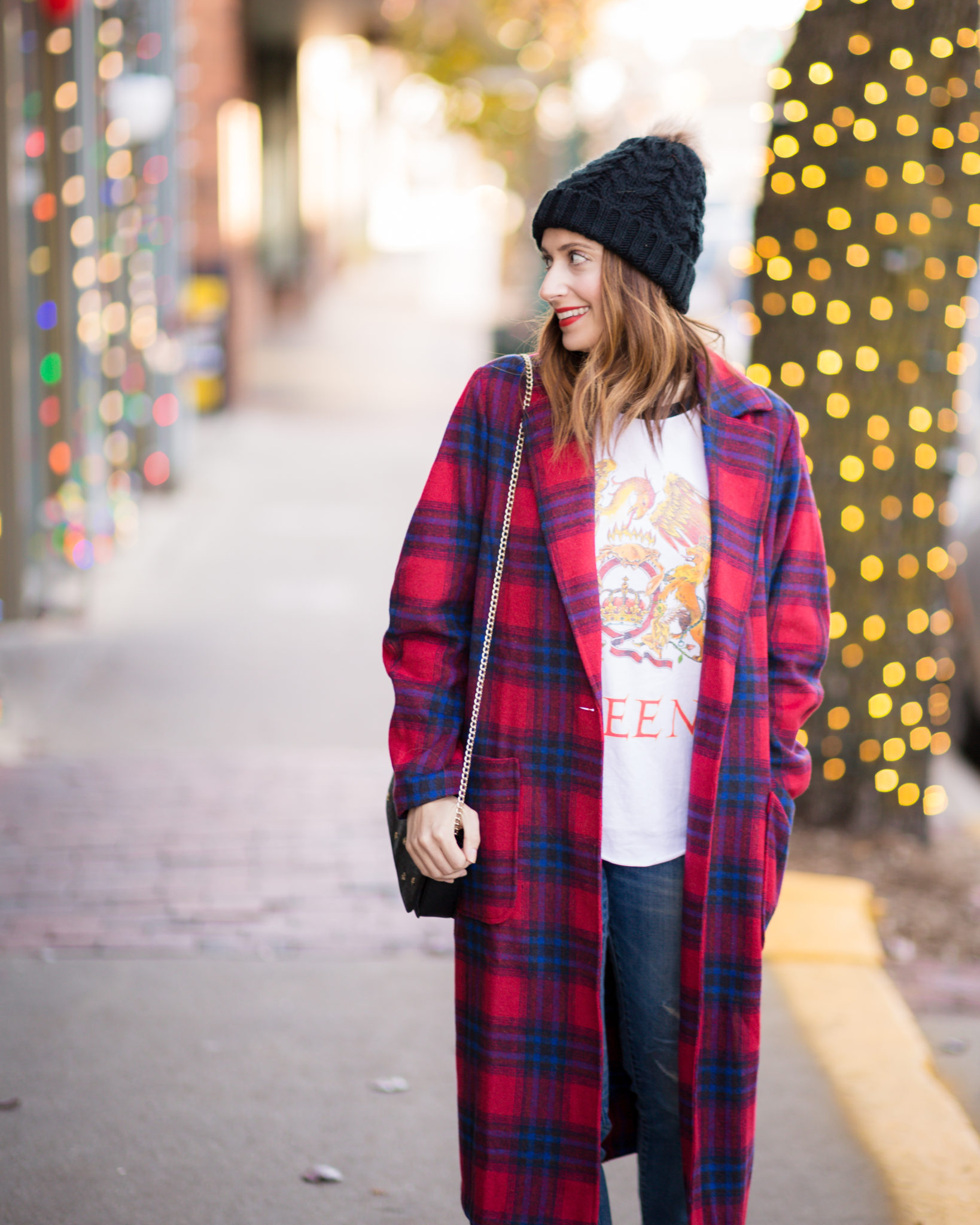 how to incorporate plaid into your wardrobe | an easy look for everyday | mom winter fashion on allweareblog.com | how to wear christmas plaid and the warmest winter coat